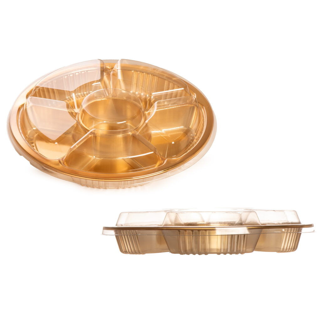 מגש פלסטיק זהב+מכסה -6 תאים ק.26.5 ג.5 ס"מ של דקל בע"מ