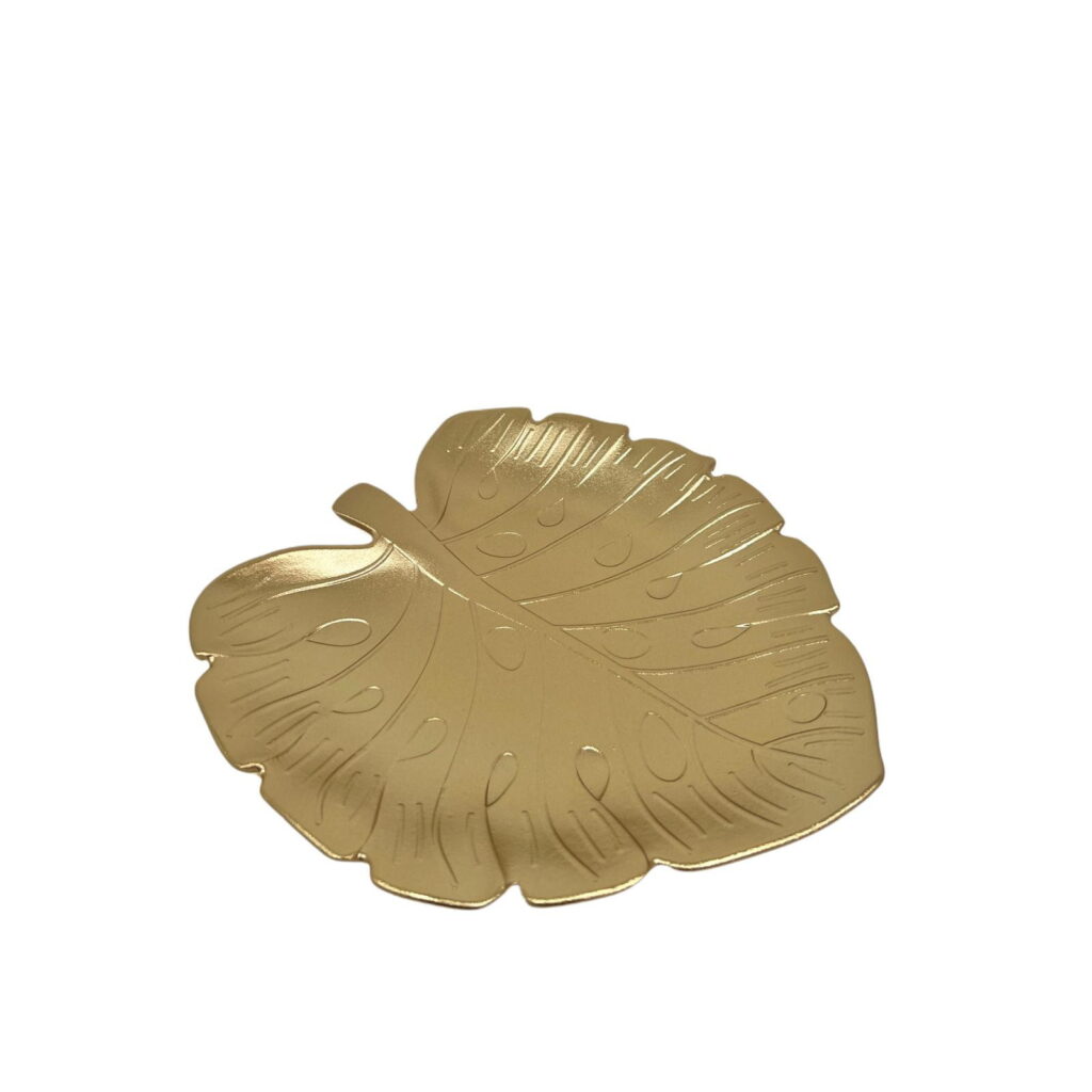 מגש עץ בצורת עלה גפן 27.5*27 ס"מ-זהב של דקל בע"מ