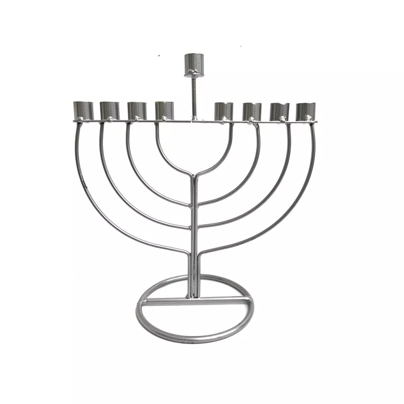 חנוכייה מתכת 18/20 ס"מ-קלאסי כסף של חברת דקל בע"מ