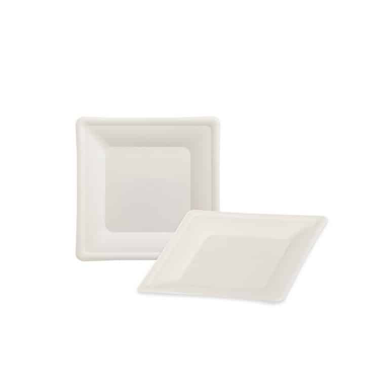 חבילת 20 צלחת מתכלה קנה סוכר מרובעת ר.15 ס"מ של דקל בע"מ