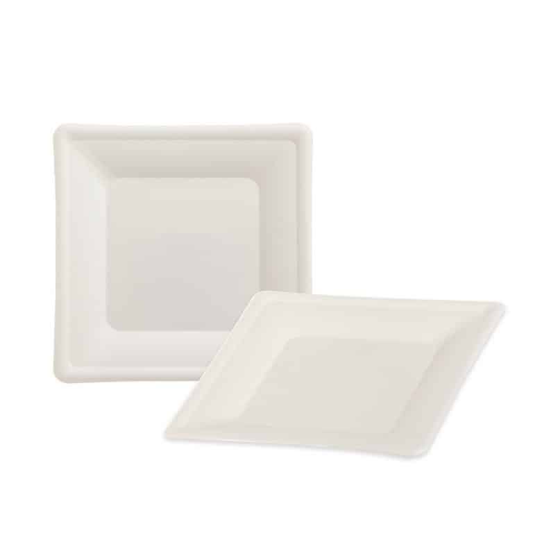 חבילת 20 צלחת מתכלה קנה סוכר מרובעת ר.20 ס"מ של דקל בע"מ