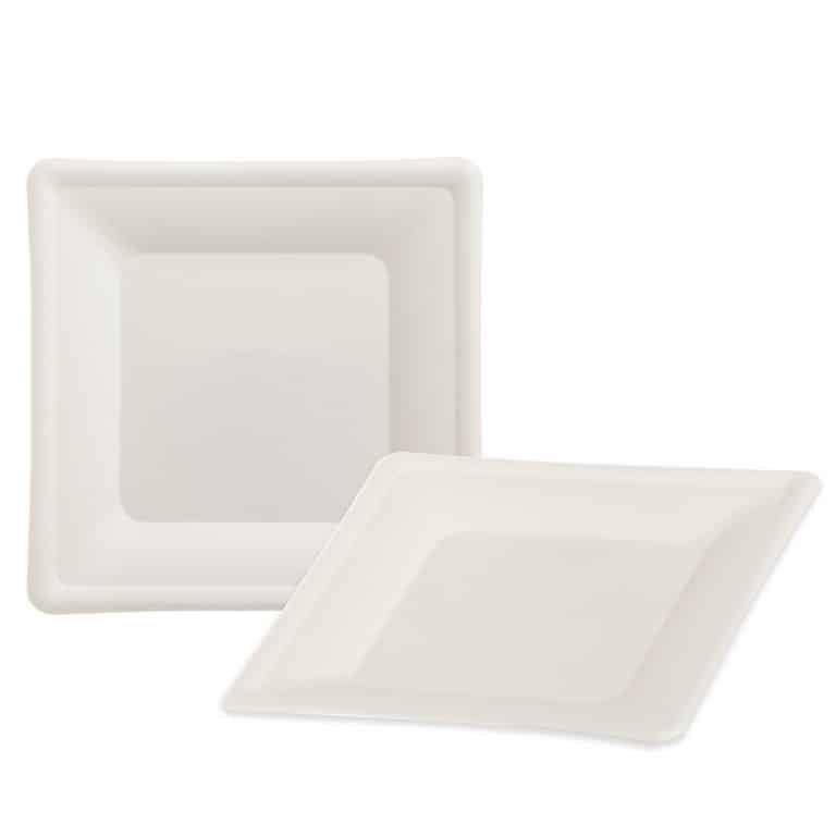 חבילת 20 צלחת מתכלה קנה סוכר מרובעת ר.25 ס"מ