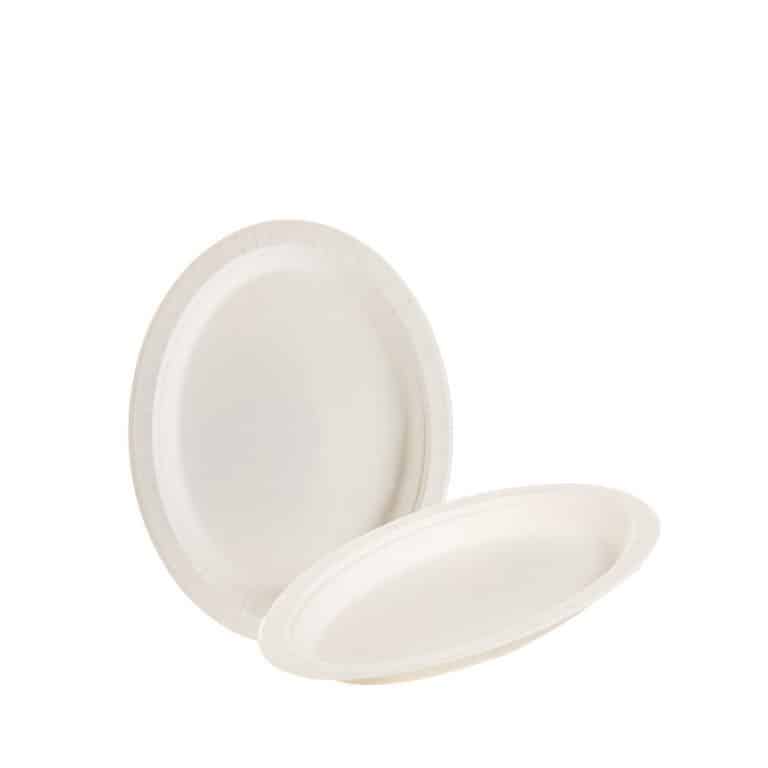 חבילת 10 מגש מתכלה קנה סוכר אובלי 26.5*20.7 ס"מ של דקל בע"מ