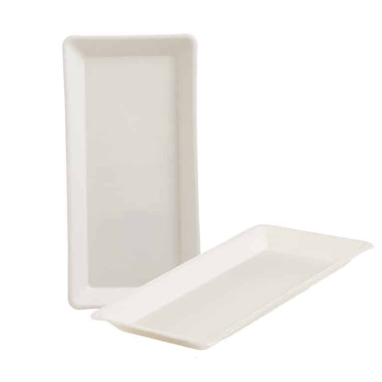 חבילת 10 מגשים מתכלה קנה סוכר מלבני 32*16 ס"מ של דקל בע"מ