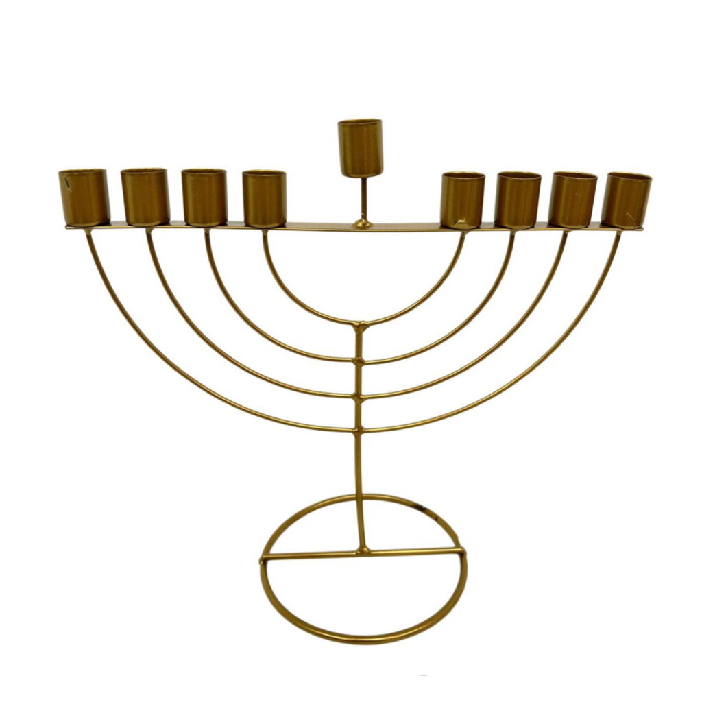 חנוכייה מתכת ג.30 ר.34 ס"מ-זהב של דקל בע"מ