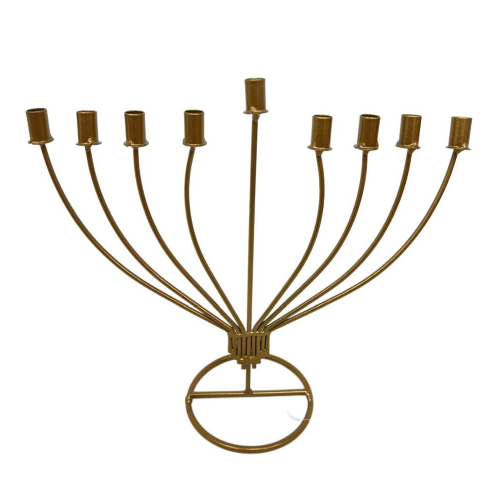 חנוכייה מתכת ג.25 ר.33 ס"מ-זהב של דקל בע"מ