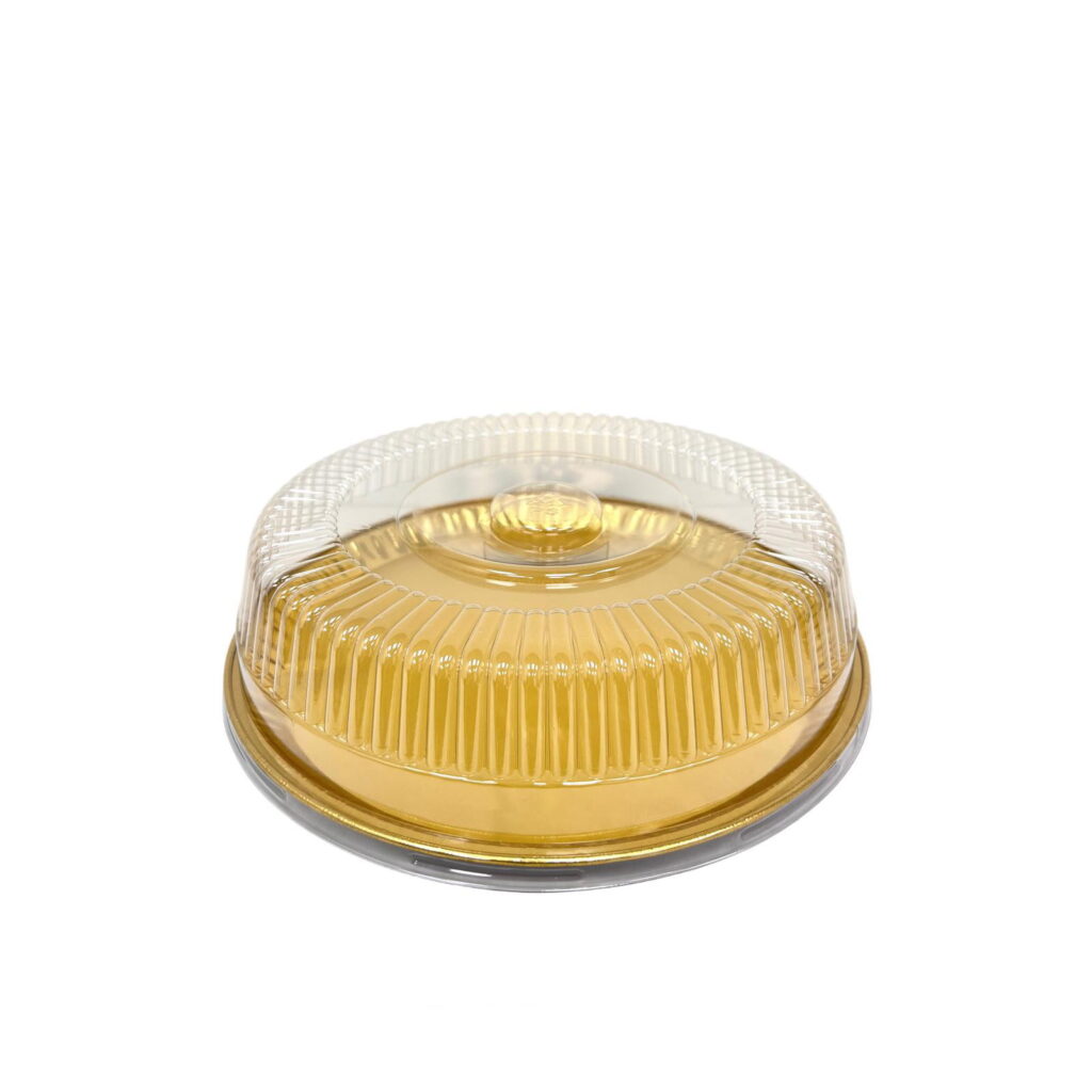 מגש אלומניום לעוגה שחור/זהב+מכסה ק.30.5 ג.8 ס"מ של דקל בע"מ