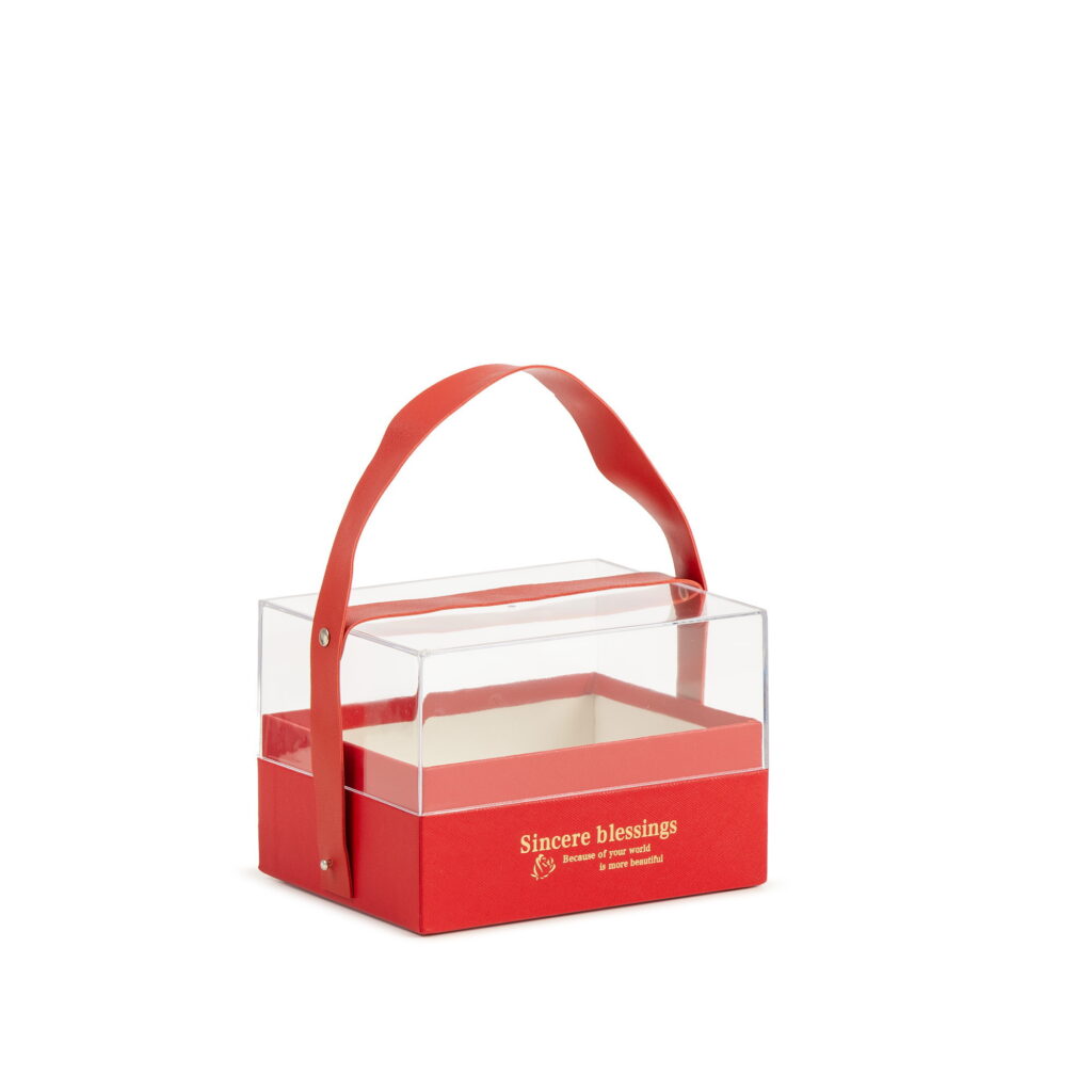 קפ' קרטון מכסה אקרילי 17.5*13.5*12.5 ס"מ-אדום של דקל בע"מ