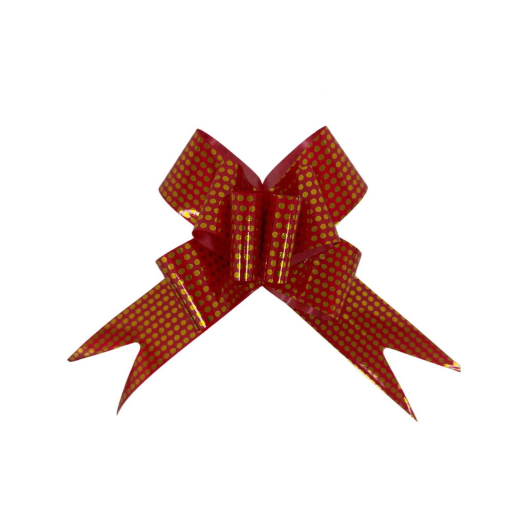 חב' 10 יח' סרט משיכה 4.5 ס"מ מנוקד זהב-אדום של דקל בע"מ