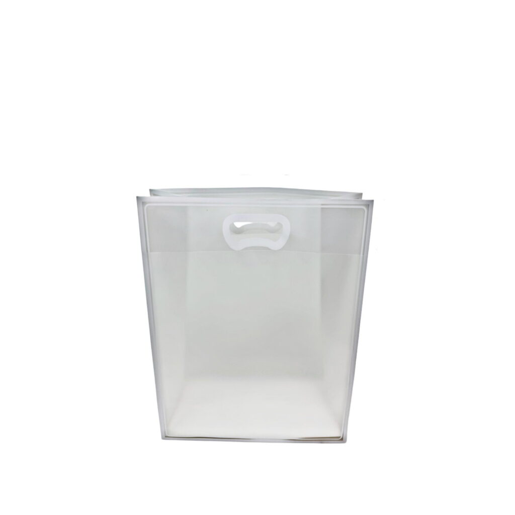 12 שקיות פלסטי שקוף מט 26*18*8 ס"מ-קצוות לבנים של דקל בע"מ