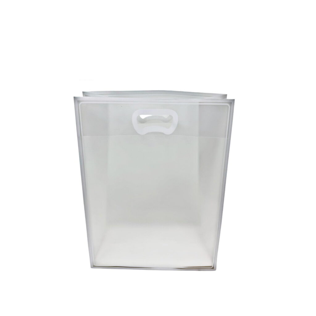 12 שקיות פלסטי שקוף מט 30*23*15 ס"מ-קצוות לבנים של דקל בע"מ