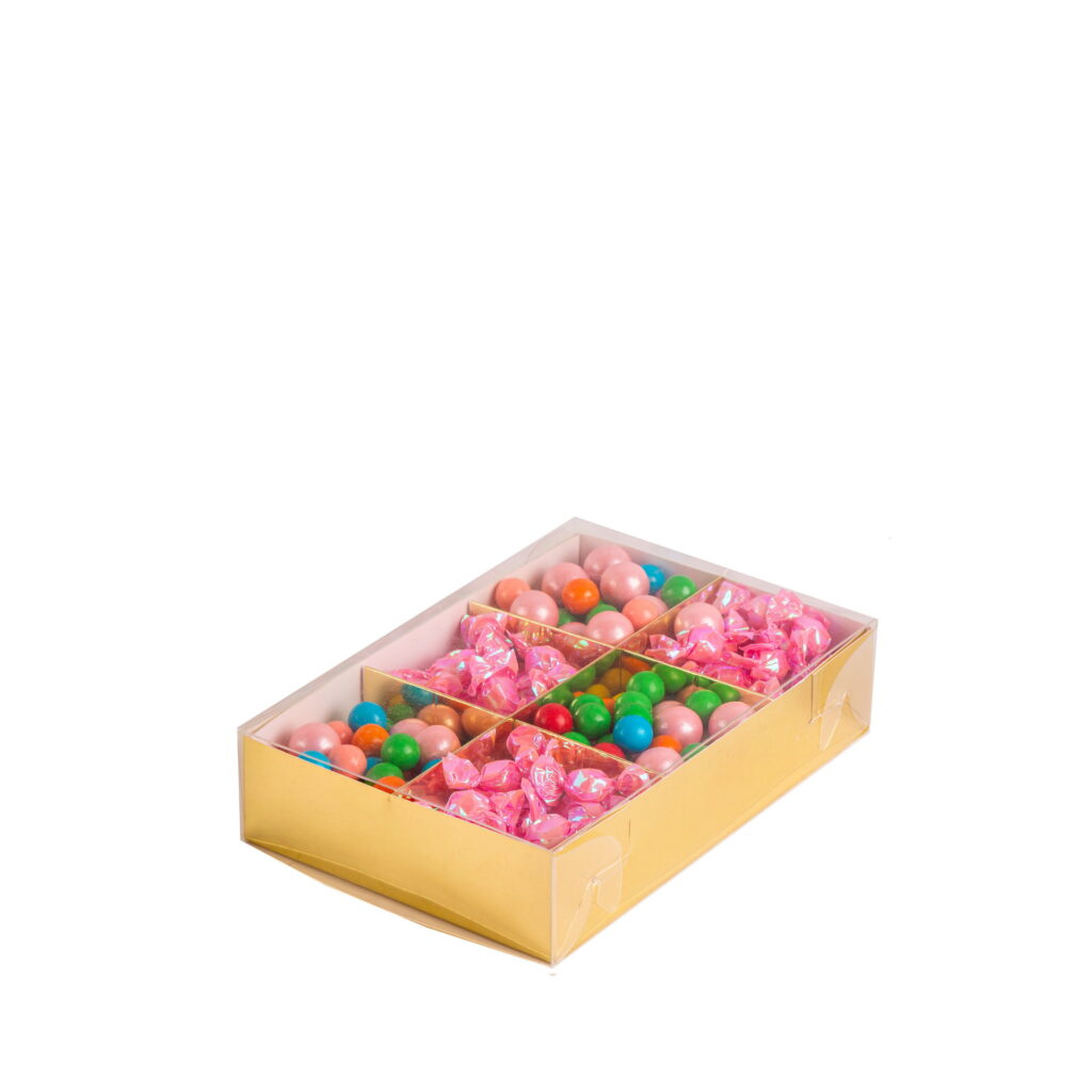 קופסת קרטון חלוקה 6 תאים -13*9.5*3 ס"מ-זהב (הרכבה) של דקל בעמ