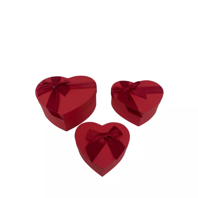 סט 3 קופסאות לב 21.5*9+18.5*7.5+15.5*6 ס"מ של דקל בעמ