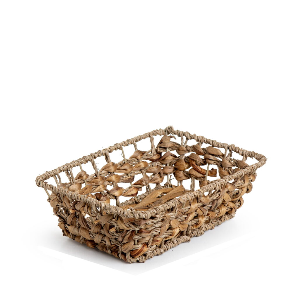 סלסלת קש קלוע מלבני 26*18*9 ס"מ של דקל בע"מ