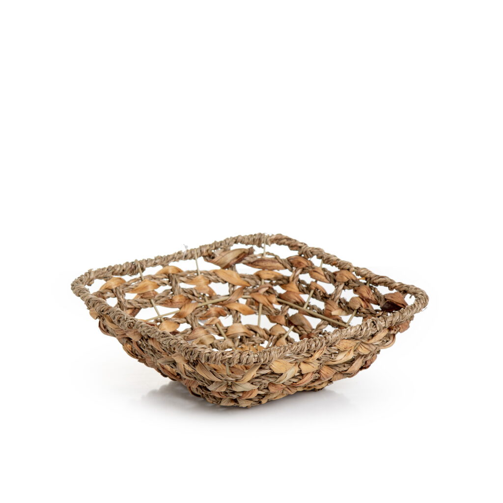 קערת קש קלוע מרובע 23*23*8 ס"מ של דקל בע"מ