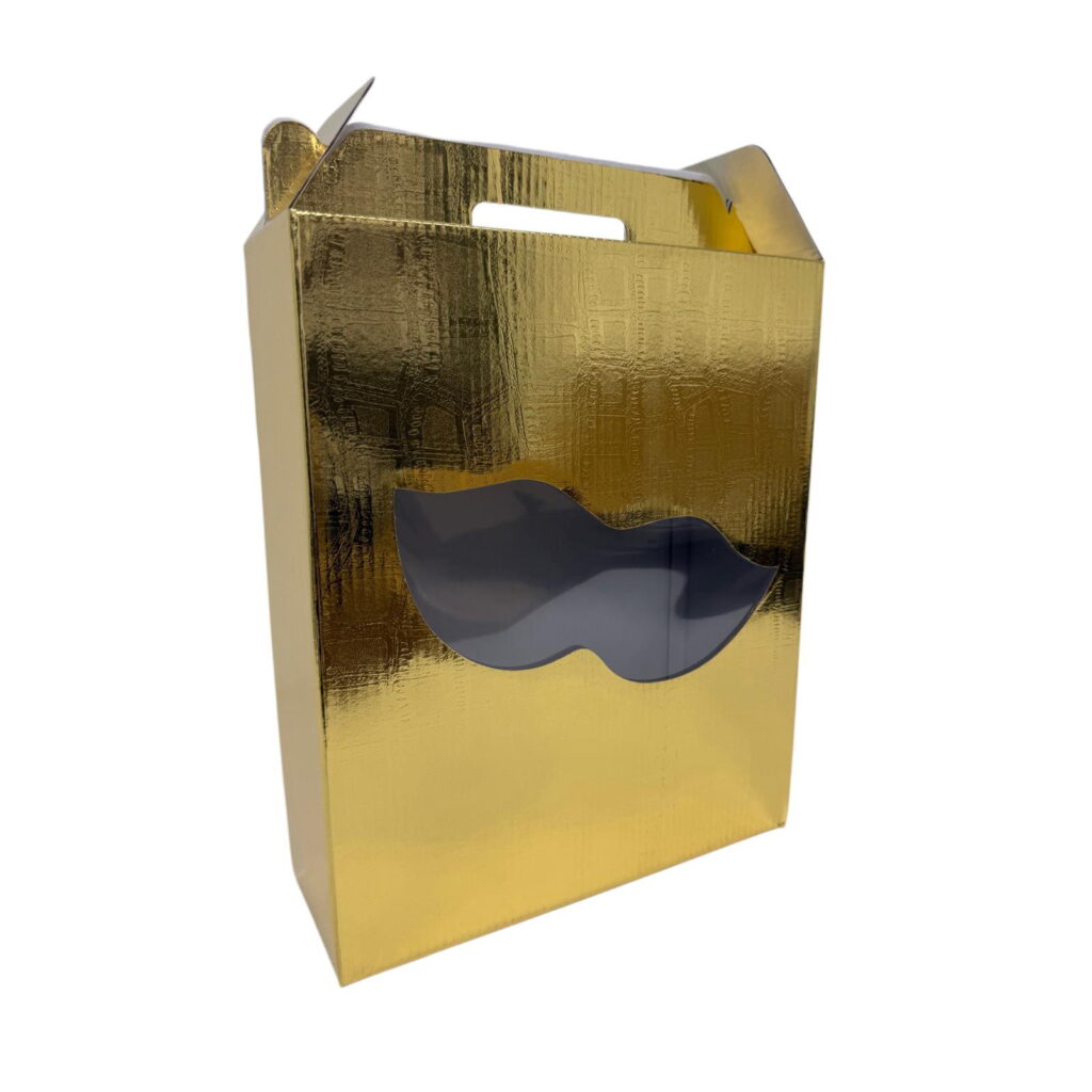 קפ' קרטון+חלון 25/30/9 ס"מ-דמוי עור זהב מיטאלי של דקל בע"מ