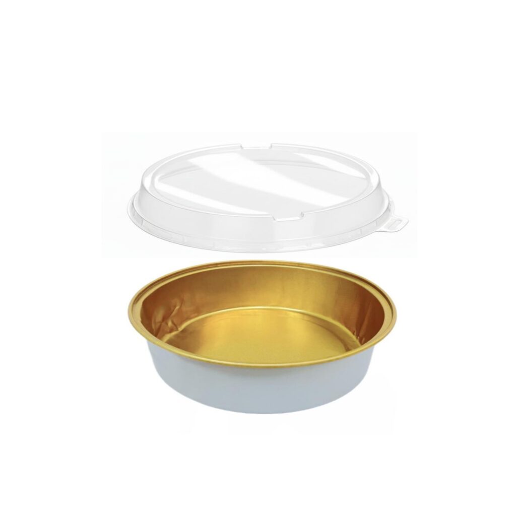 תבניות אלומ' קרם/זהב+מכסה ק.11.8 ג.3 ס"מ 250 מ"ל של דקל בע"מ